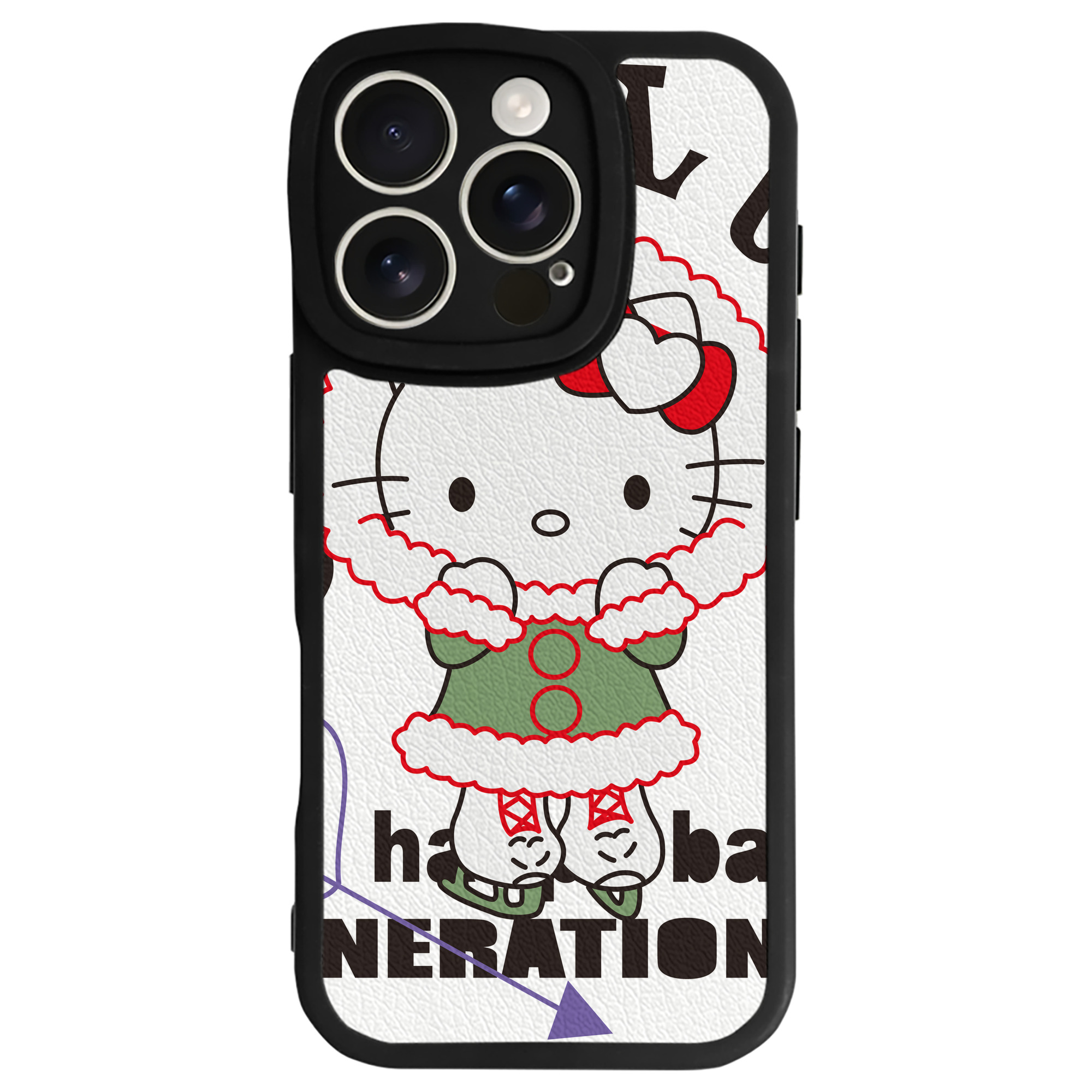 （画像用） Hello Kitty ハローキティ 【iPhone 16シリーズ対応】シリコンスマホケース（レザー調） 材質：シリコン